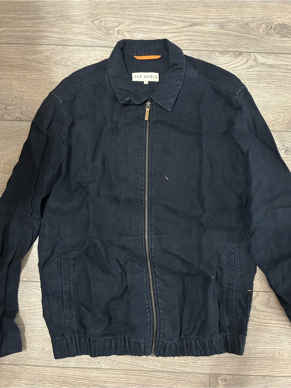 Far Afield Navy Zip-Front Harrington Style Jacket